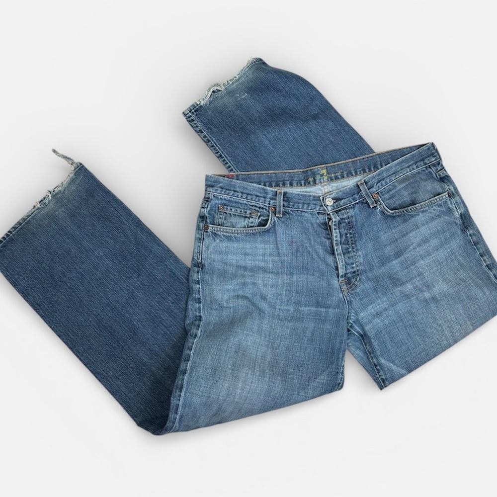 7 For All Mankind Men's Relaxed Straight Jeans Blue Size 38 Button Fly